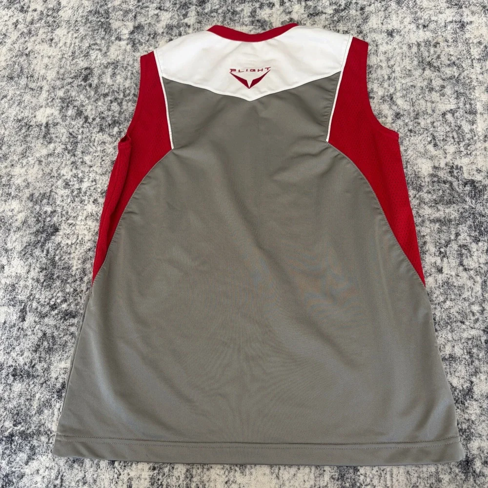 Nike Flight Basketball Jersey Grey Red Tank Top Kids Medium 341383-009